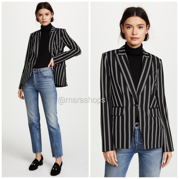Veronica Beard Petra Striped Twill Blazer - Picture 1 of 7